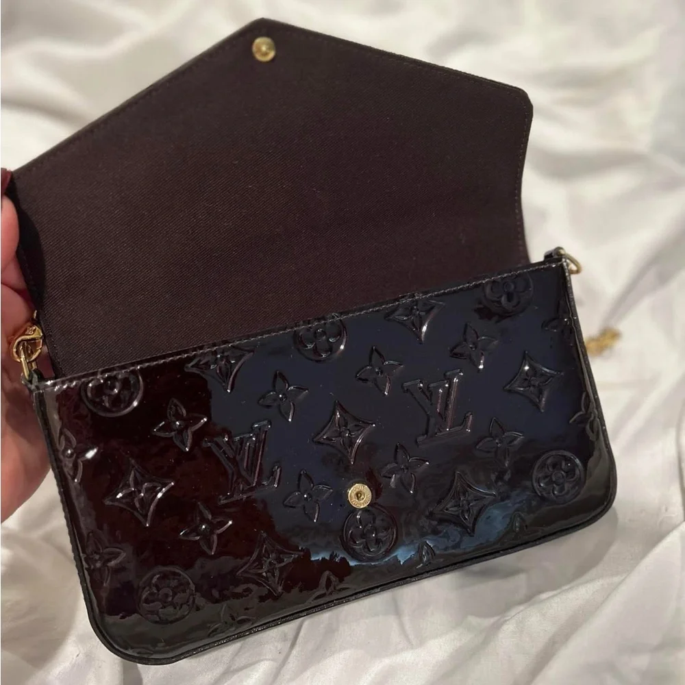 Louis Vuitton Dark Brown Patent Leather Clutch - Picture 3 of 10